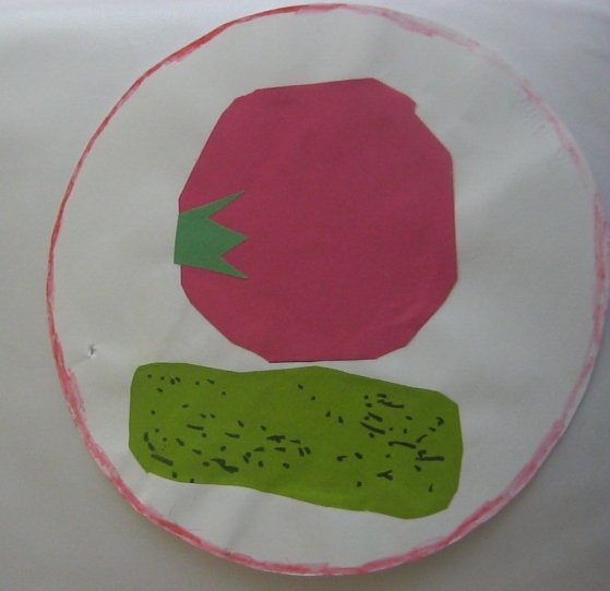 Аппликация овощи на тарелке