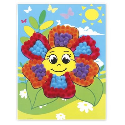 Аппликации из помпонов детские