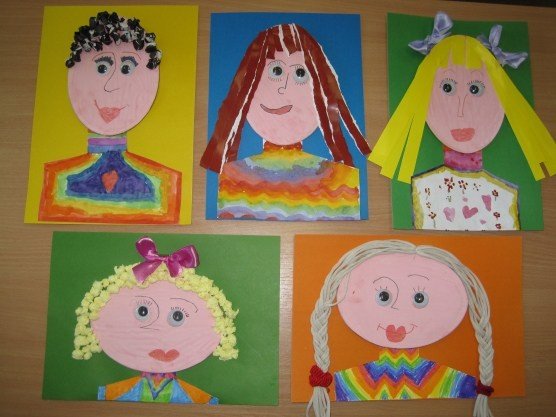 Аппликация в старшей группе на тему Веселые портреты