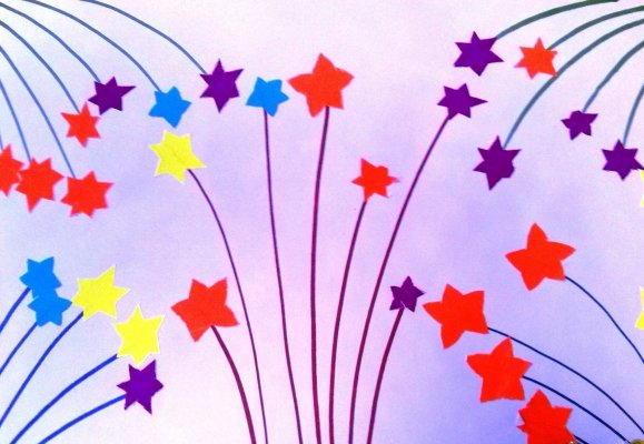 Фейерверк из цветной бумаги