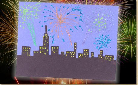 Рисование праздничный город