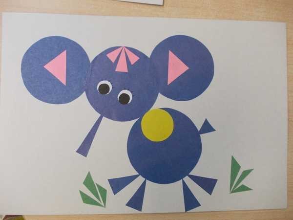 Аппликация из геометрических фигур для детей