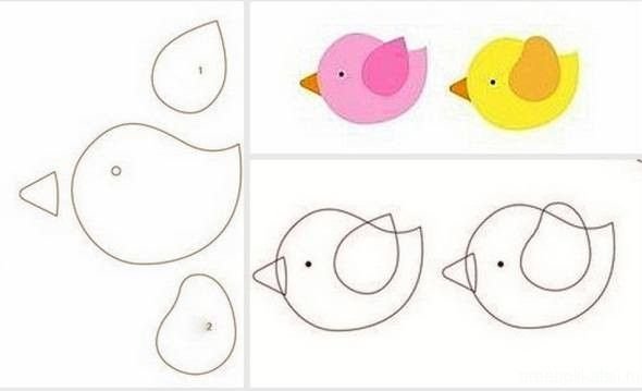 Птицы аппликация для детей