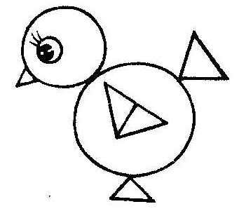 Цыпленок из геометрических фигур