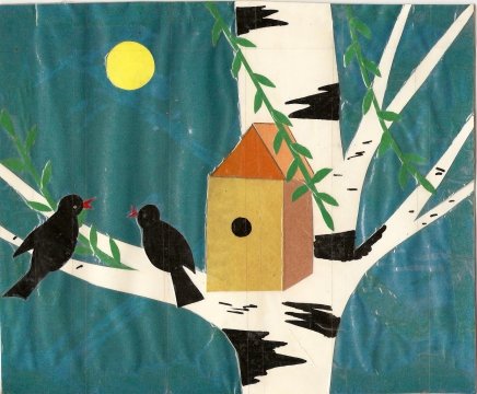 Аппликация скворцы прилетели