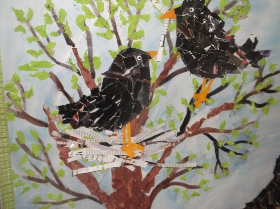 Аппликация на тему птицы