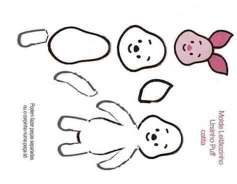 Пятачок из фетра трафарет