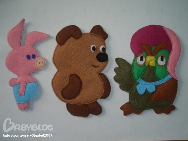 Герои мультфильмов из фетра