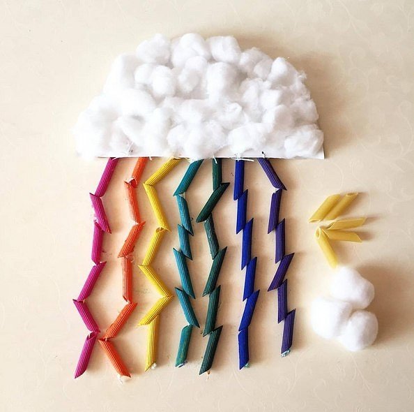 Поделки с макаронами для малышей