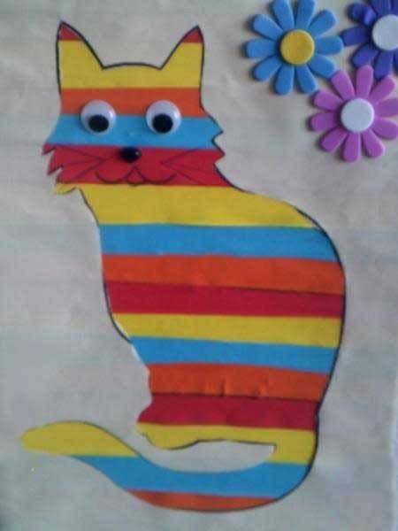 Радужный кот аппликация