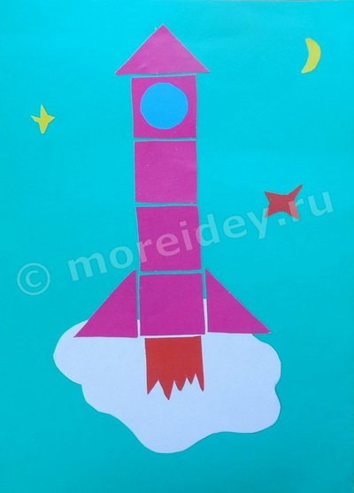 Ракета рисунок из геометрических фигур