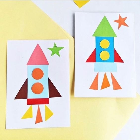 Объемная аппликация из геометрических фигур