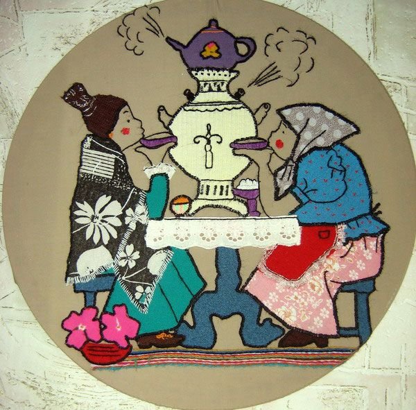 Панно у самовара чаепитие