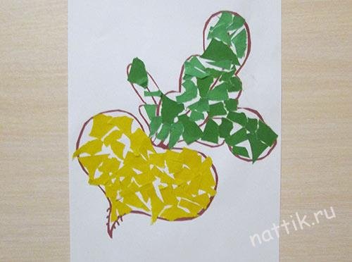 Аппликация из обрывной бумаги