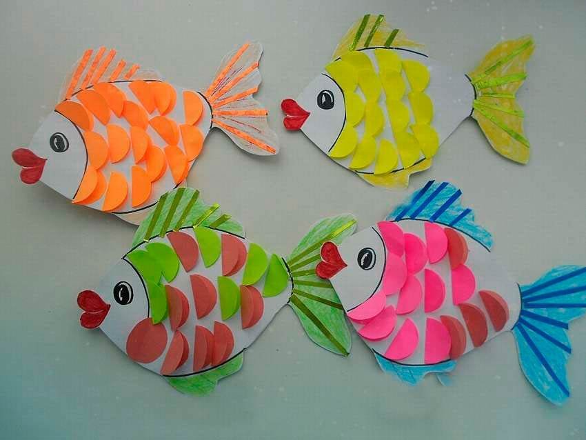 Поделка рыбка. Рыбки. Аппликация. Поделка рыба из бумаги. Поделка рыбка для малышей.