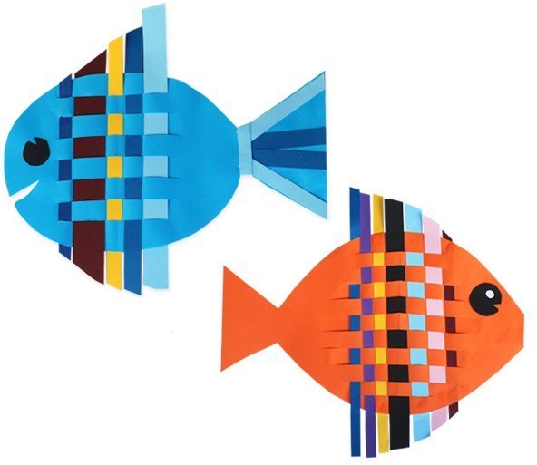 Плетеная рыбка из бумаги