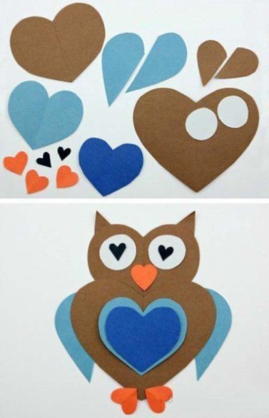 Поделка из сердечек из бумаги