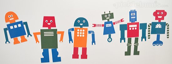 Робот из цветной бумаги для детей