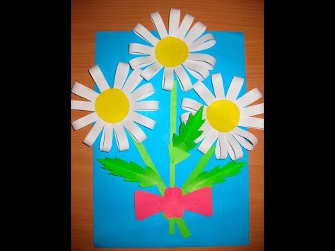 Ромашка из бумажных полос