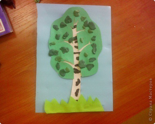 Пластилинография Березка в старшей группе