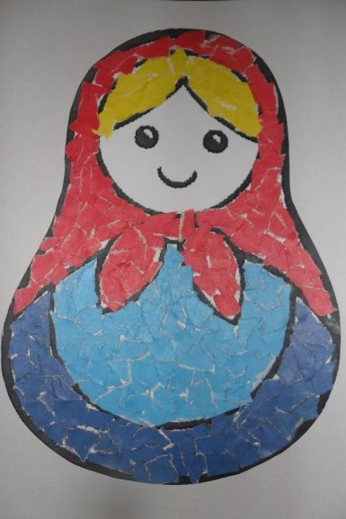 Матрешка из цветной бумаги