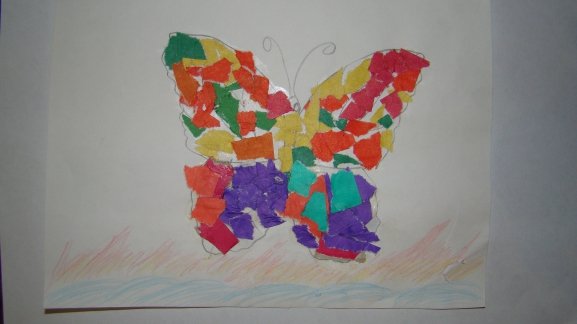 Отрывная аппликация бабочка