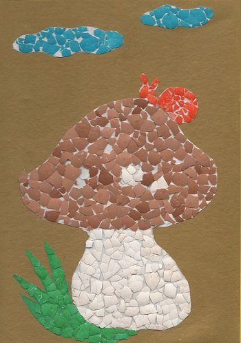 Аппликация из яичной скорлупы