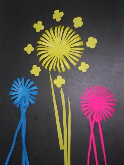 Аппликация праздничный салют