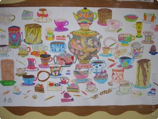 Аппликация на тему посуда