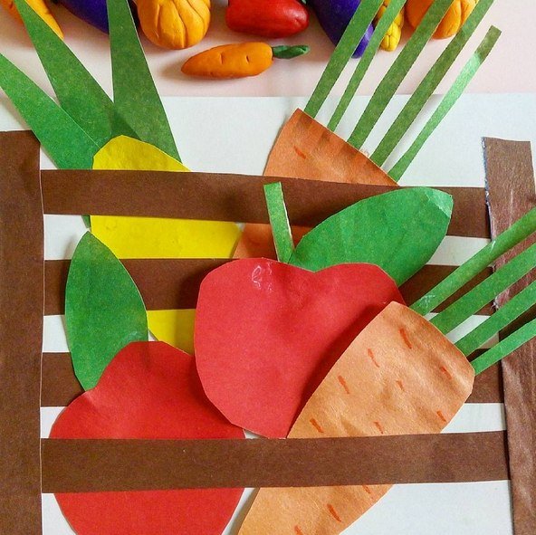 Овощи из цветной бумаги