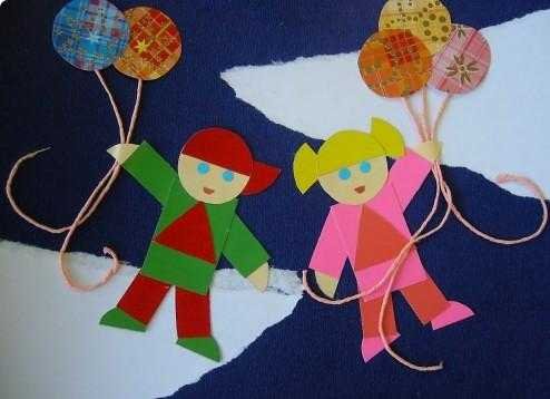 Объемная аппликация из геометрических фигур