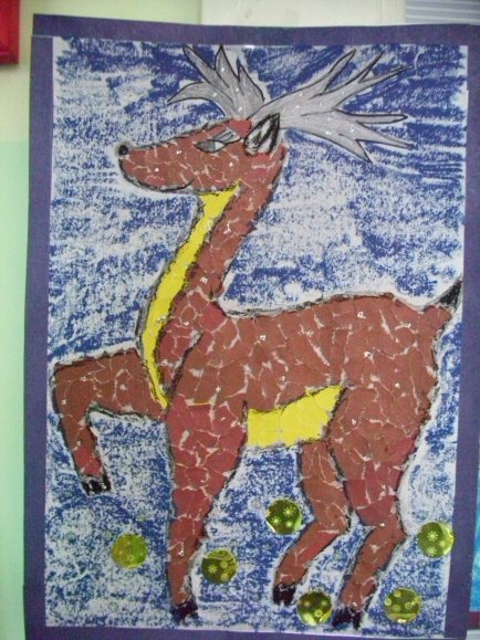 Олень аппликация подготовительная группа