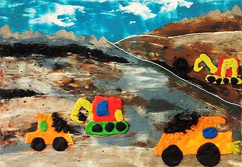 Аппликация Шахтер для детей