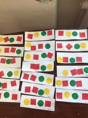 Аппликация на полосе шарики и кубики 2 младшая группа