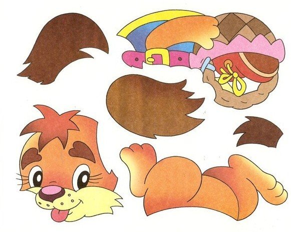 Аппликация из бумаги собачка