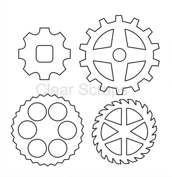 Шестерня трафарет