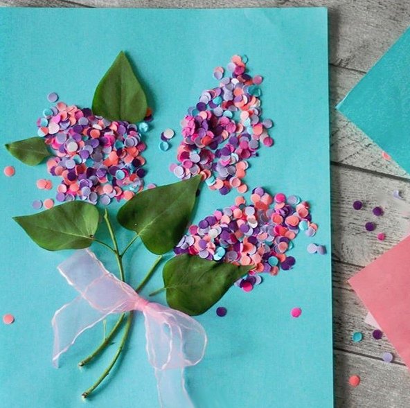 Сирень аппликация для детей