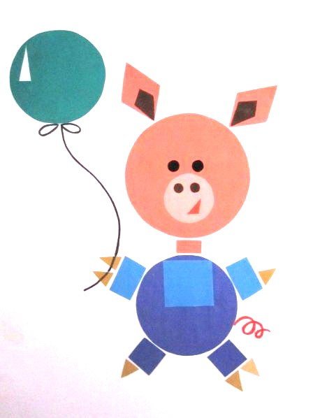 Аппликация из геометрических фигур аппликация