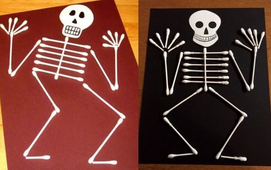 Скелет человека из ватных палочек