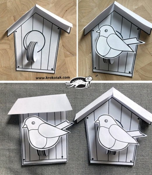 Аппликации скворечник и птица (44 фото)