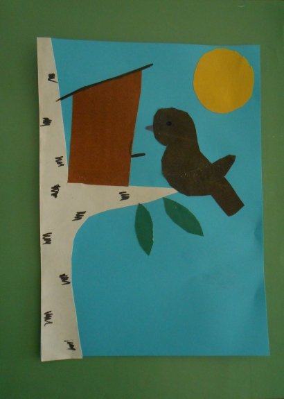 Аппликация скворечник подготовительная группа