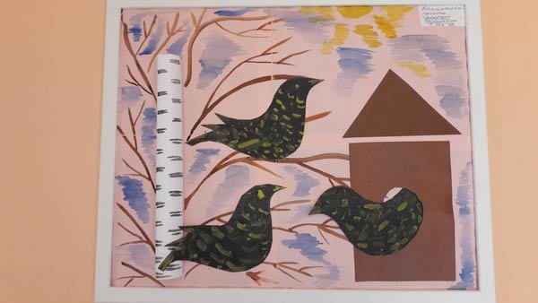 Аппликация на тему птицы прилетели