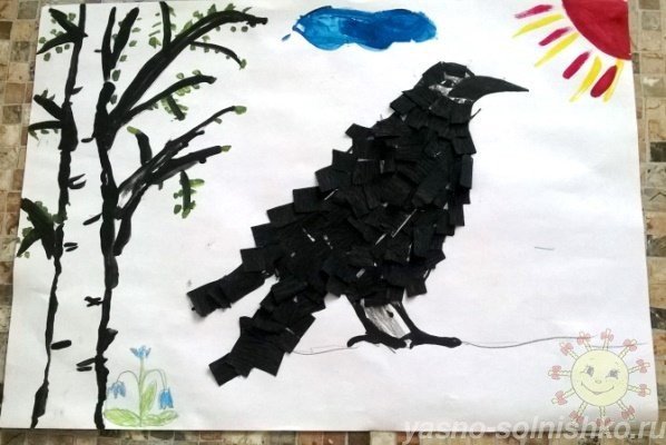 Аппликация Грач