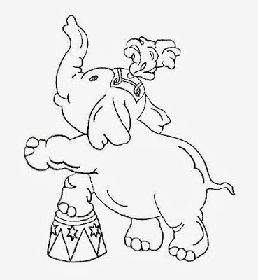 Слон в цирке раскраска для детей