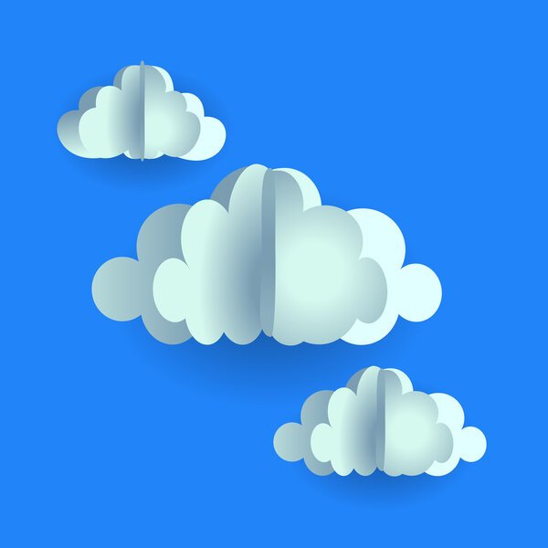 Объемное облачко из бумаги