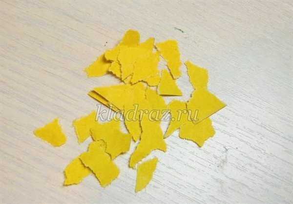 Рваная аппликация солнышко