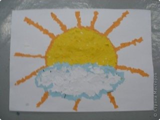 Обрывная аппликация солнышко