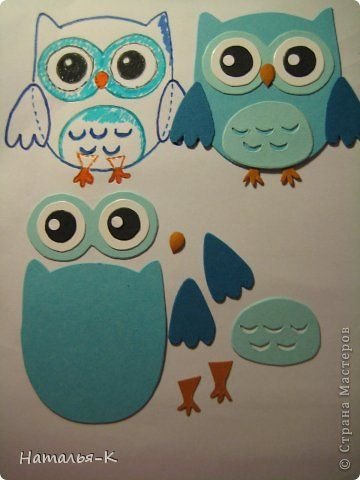 Совушка из картона и цветной бумаги