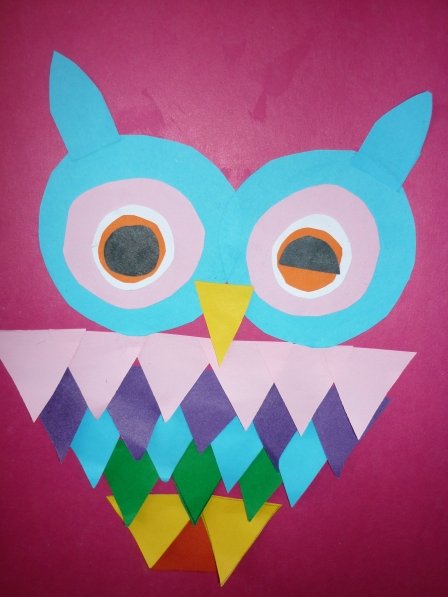 Аппликация Сова в подготовительной группе