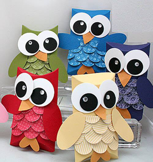 Сова из цветного картона